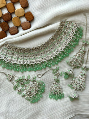 TRADITIONAL ANTIQUE STYLE KUNDAN NECKLACE SET