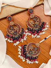 Elegant Nauratan Earrings with Bindiya