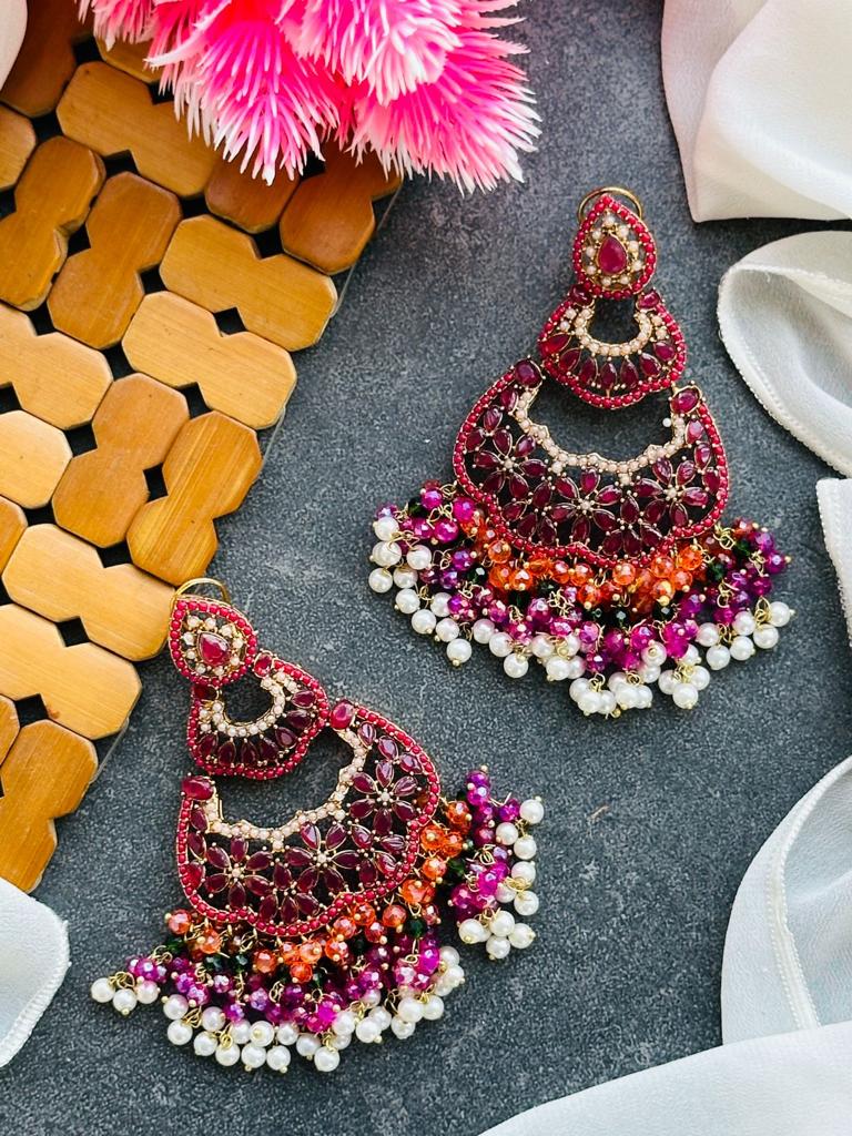 Zirqon heavy bandaye earings