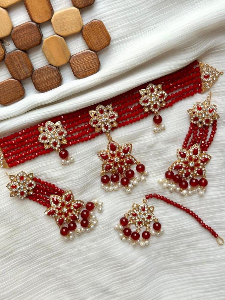 Elegant Crystal Chokar  Set