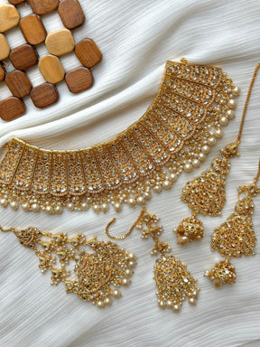 Fancy Kundan set with Earrings Tika & Jhoomar