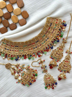 Fancy Kundan set with Earrings Tika & Jhoomar